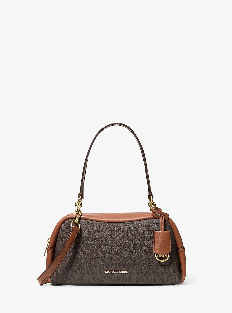 Cecily Small Signature Logo Shoulder Bag in MARR&Oacute;N | Michael Kors