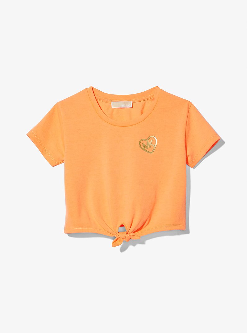 T-shirt en jersey extensible nou&eacute; &agrave; l'avant in P&Ecirc;CHE | Michael Kors