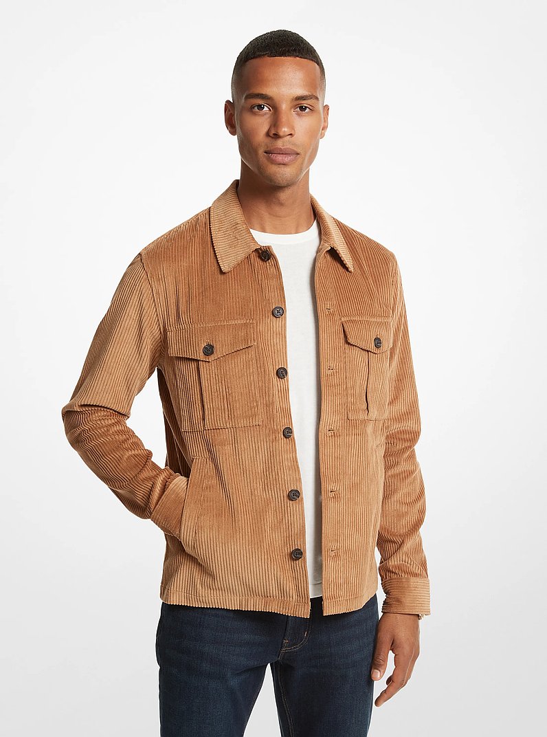 Corduroy Shirt Jacket in DARK CAMEL - Sale | Michael Kors [US]
