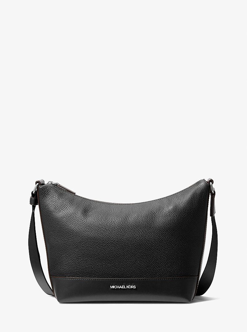 Cooper Pebbled Leather Crescent Bag in BLACK | Michael Kors