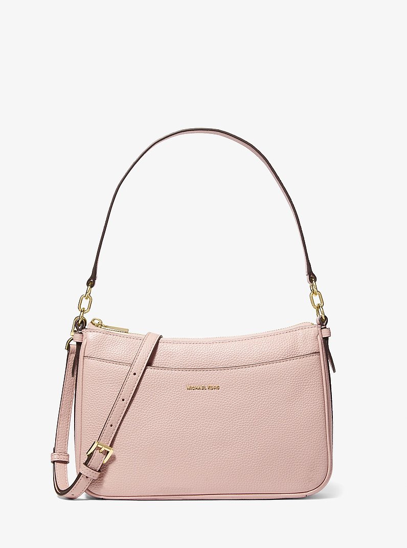 Jet Set Medium Pebbled Leather Convertible Crossbody Bag in SOFT PINK | Michael Kors