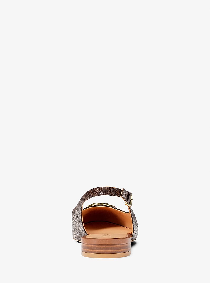 Dori Signature Logo Slingback Flat in BROWN MULTI | Michael Kors