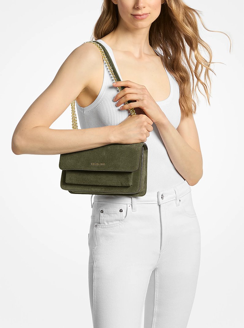 Bolso de hombro Claire grande de ante in HIEDRA | Michael Kors