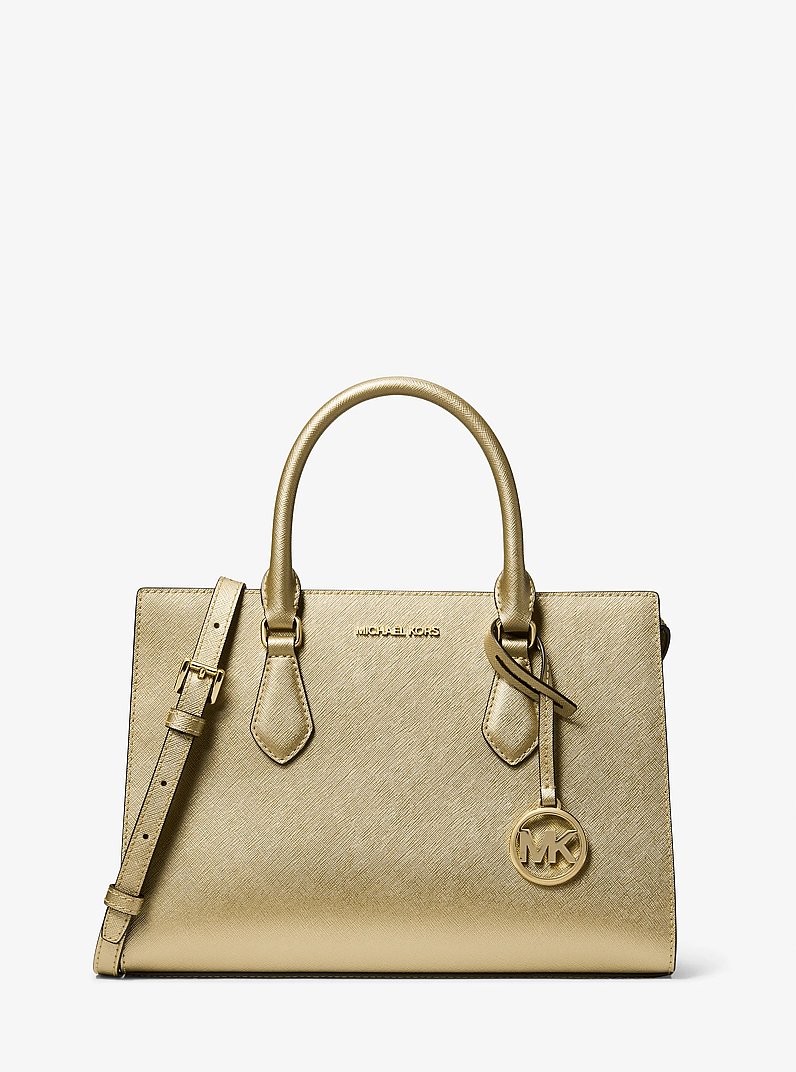 Sheila Medium Metallic Satchel in DORADO P&Aacute;LIDO | Michael Kors