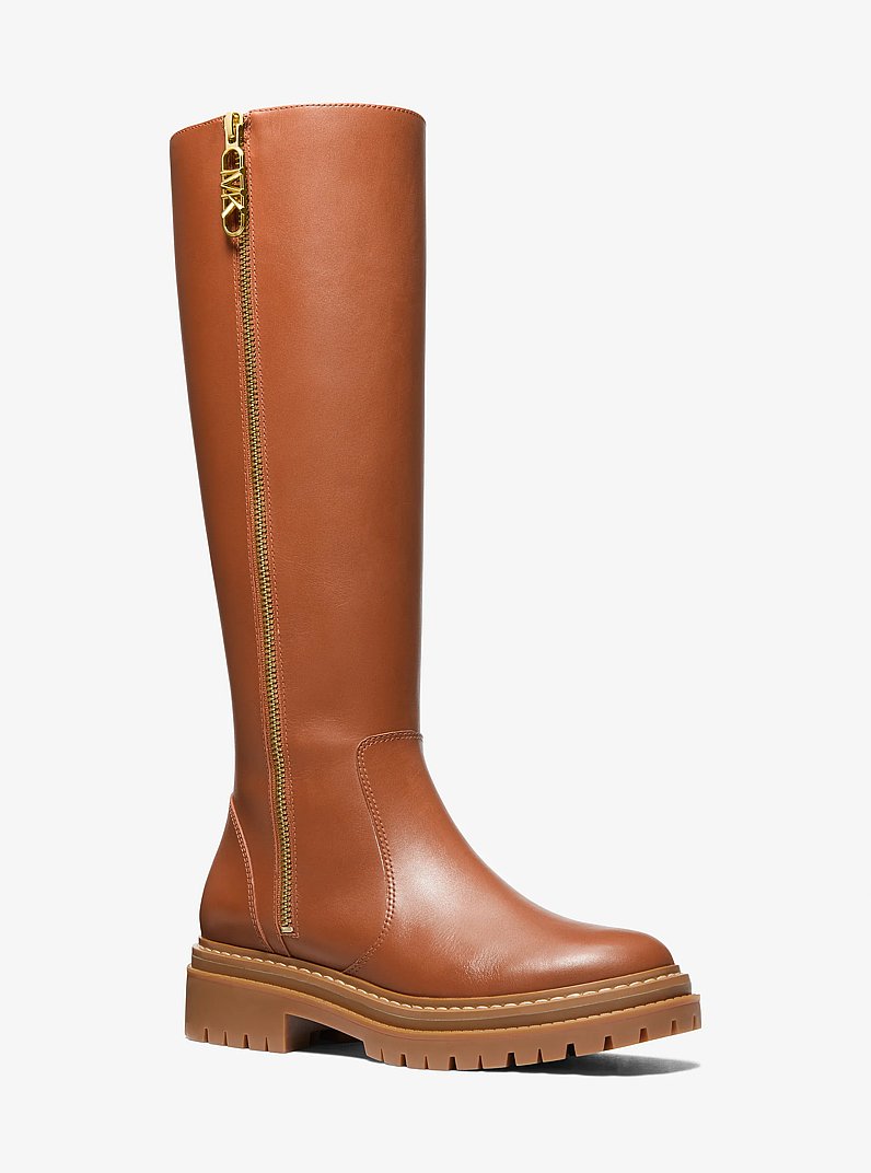 Regan Leather Boot in LUGGAGE | Michael Kors