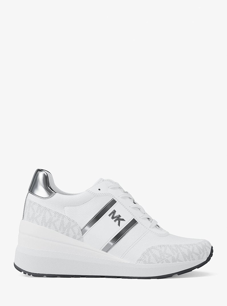 Mabel Mixed-Media Trainer in BRIGHT WHT | Michael Kors