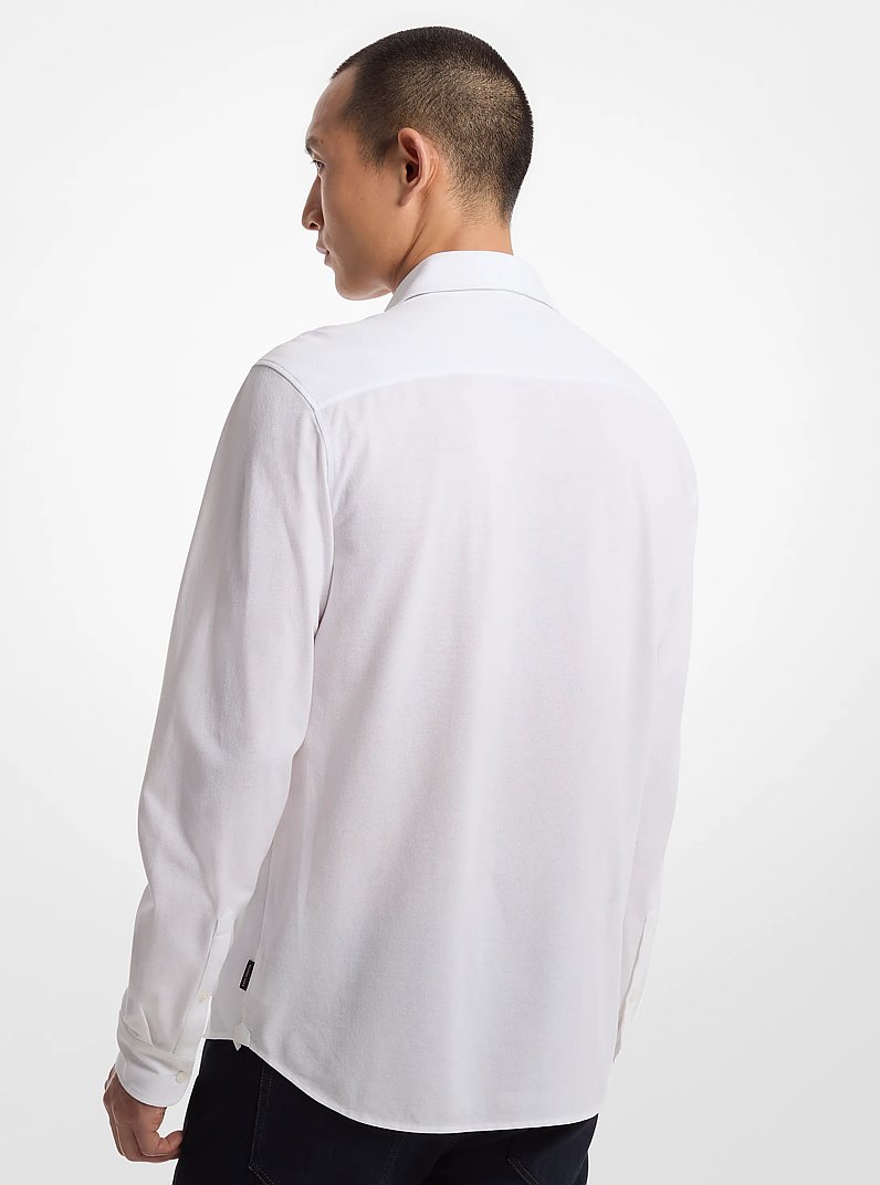 Slim-Fit Cotton Piqu&eacute; Shirt in WHITE | Michael Kors