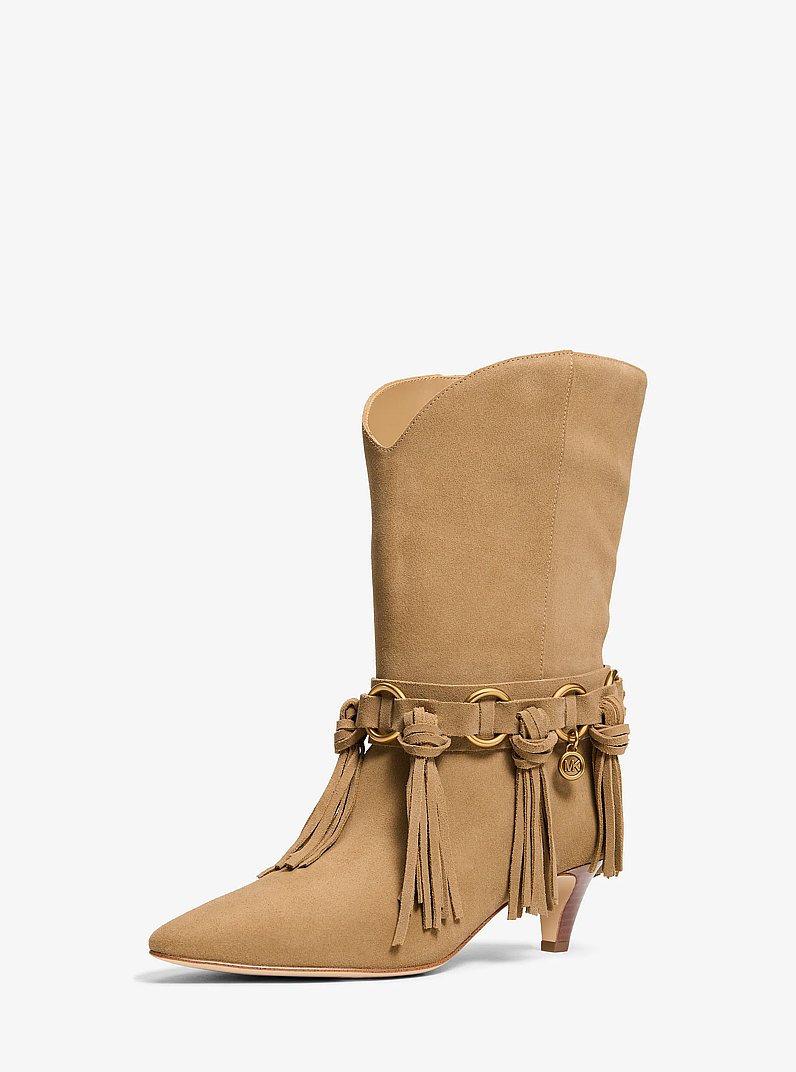 Bota Daniela de gamuza con flecos in CAQUI TOSTADO | Michael Kors