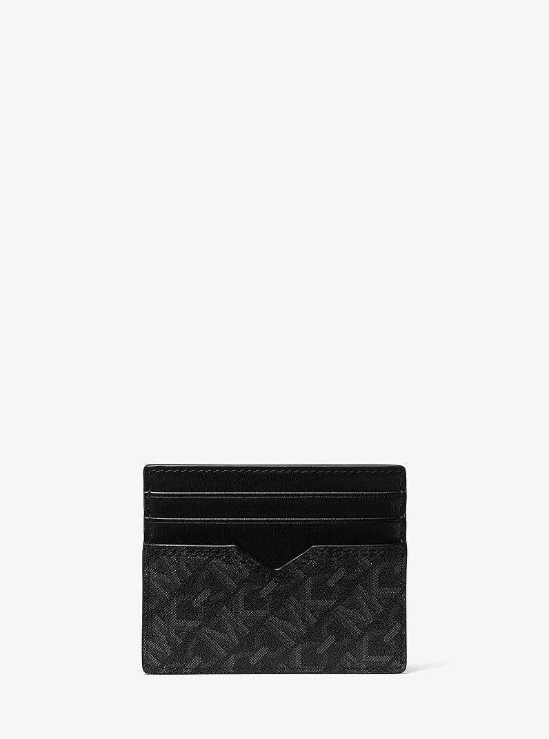 Hudson Empire Monogram Card Case in BLACK | Michael Kors