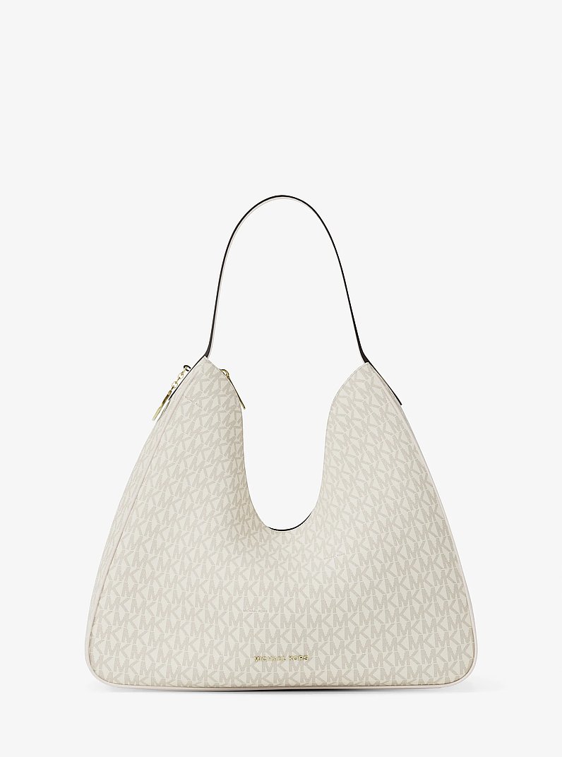 Nayla Medium Signature Logo Shoulder Bag in LT CRM MULTI | Michael Kors