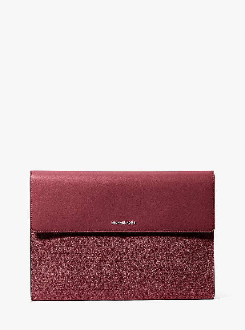 Jet Set Signature Logo Laptop Case in OXBLOOD | Michael Kors