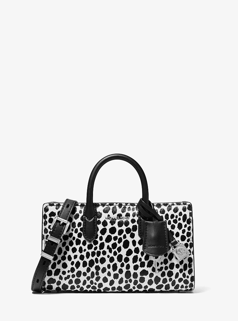 Scarlett Extra-Small Cheetah Print Calf Hair Crossbody Bag in BLACK COMBO | Michael Kors