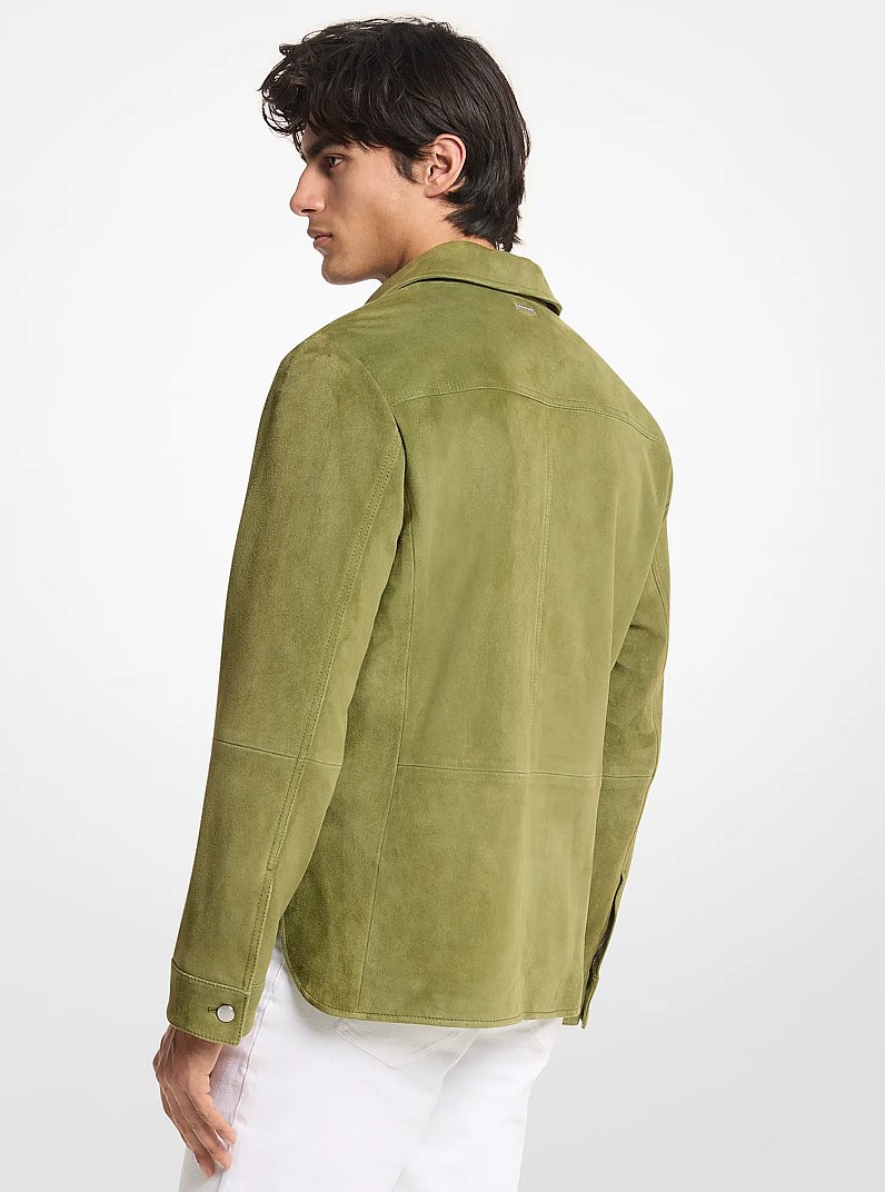 Suede Shirt Jacket in EVERGREEN | Michael Kors