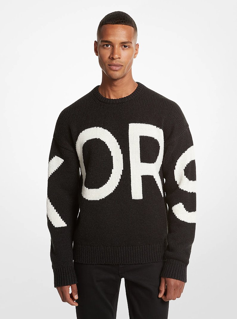 Strickpullover mit KORS-Schriftzug in SCHWARZ | Michael Kors