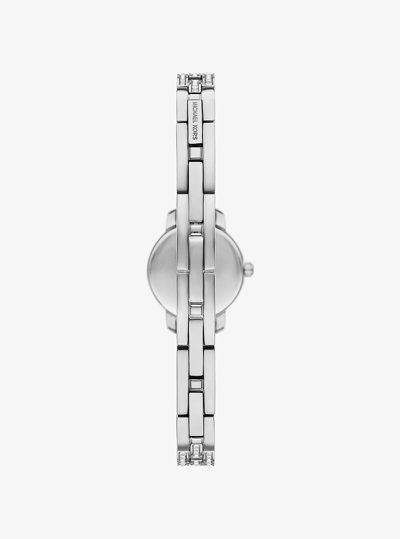 Micro Melissa Pav&eacute; Silver-Tone Watch in SILVER | Michael Kors