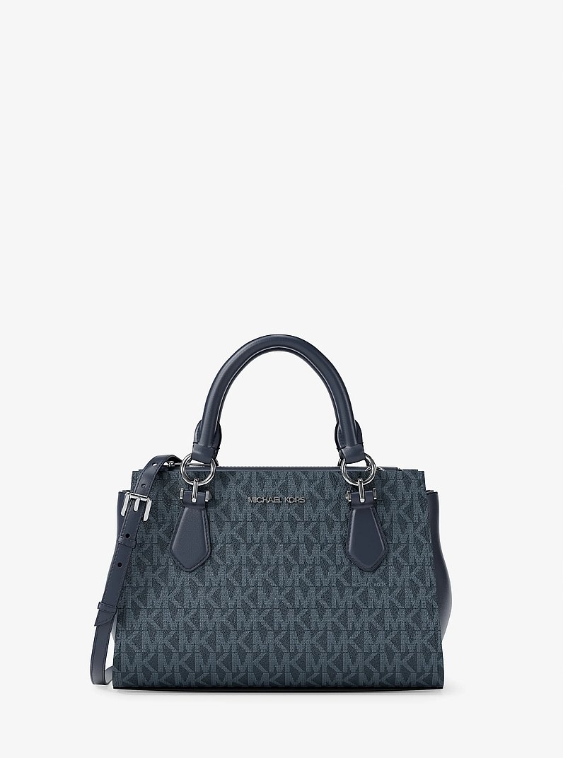 Marilyn Small Signature Logo Messenger Bag in ADMIRAL | Michael Kors