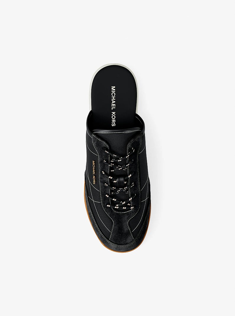 Nolan Nylon and Suede Mule in BLACK | Michael Kors