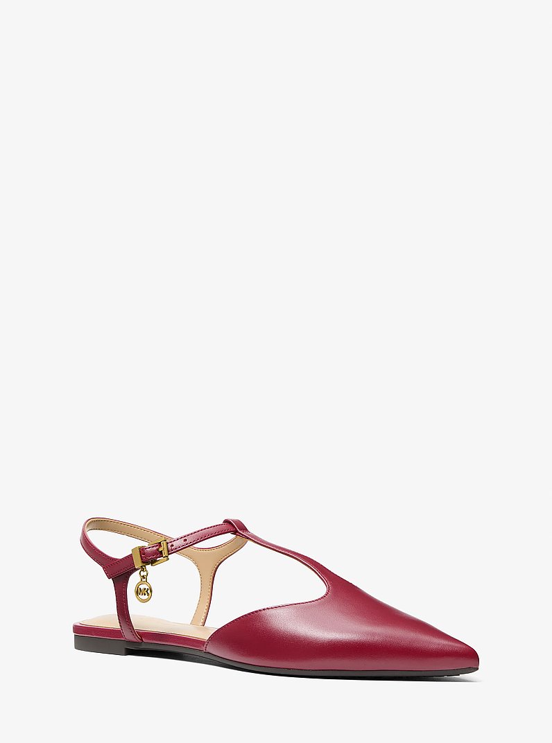 Cherie Flex Leather Flat in DEEP RED | Michael Kors