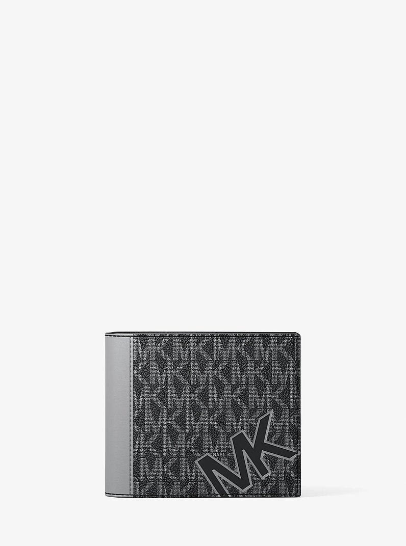 Cooper Signature Logo Billfold Wallet With Passcase in GUNMETAL | Michael Kors