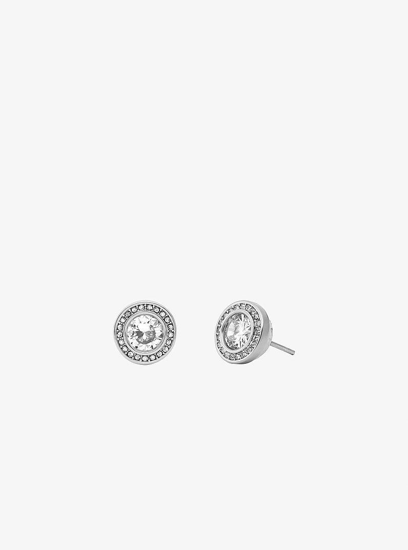 Boucles d&rsquo;oreilles &agrave; halo de pav&eacute; in ARGENT | Michael Kors