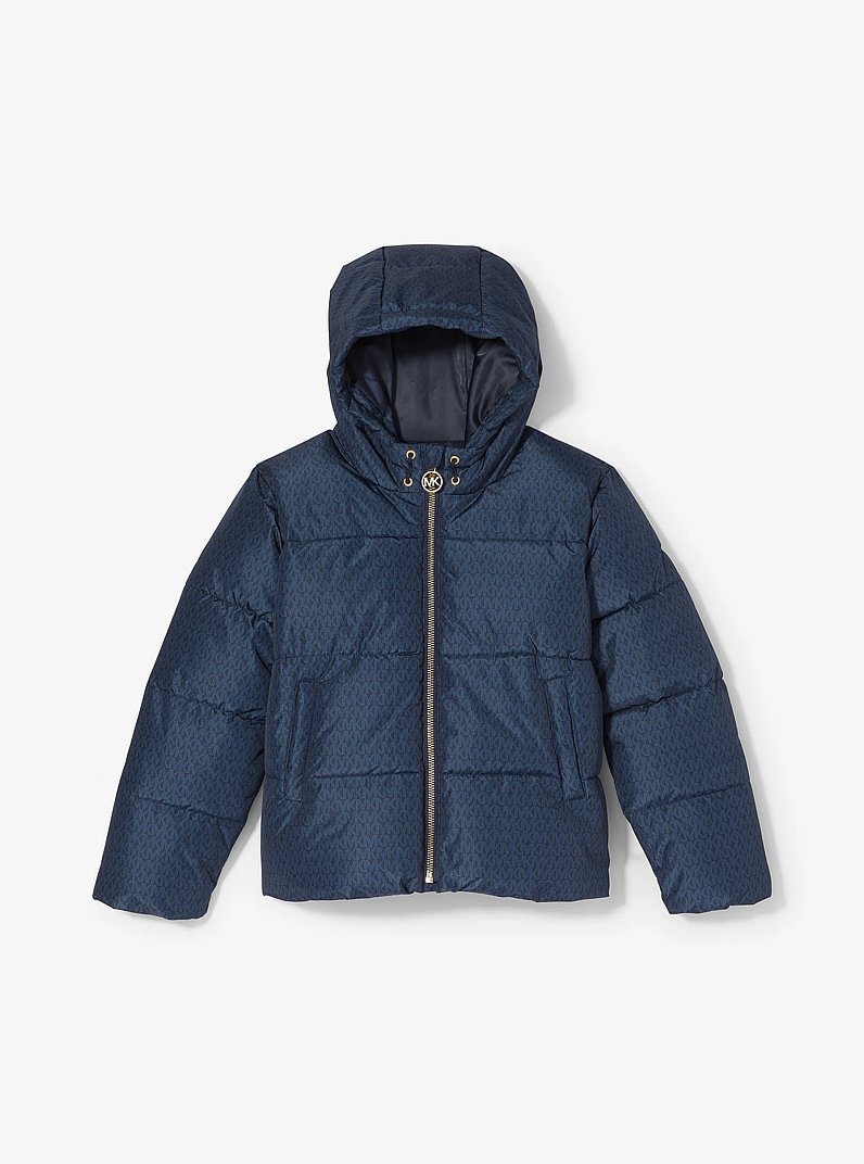 Quilted Signature Logo Puffer Jacket in NAVY | Michael Kors