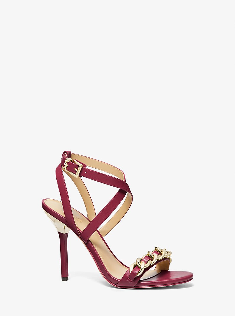 Sandalia Asha de piel con adorno in MORA | Michael Kors