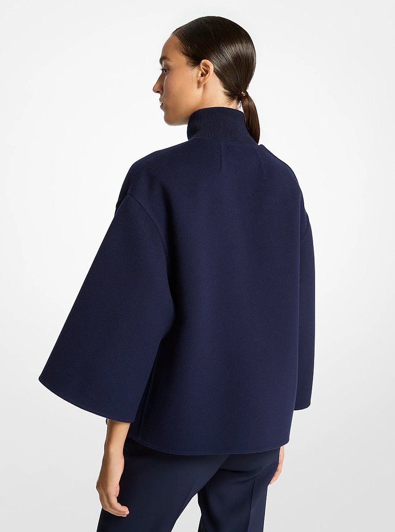 Chaqueta de lana de doble cara con mangas de kimono in AZUL MAR&Iacute;TIMO | Michael Kors