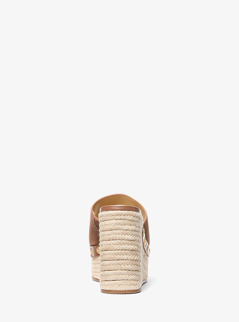 Mayes Suede Wedge Sandal in LUGGAGE | Michael Kors