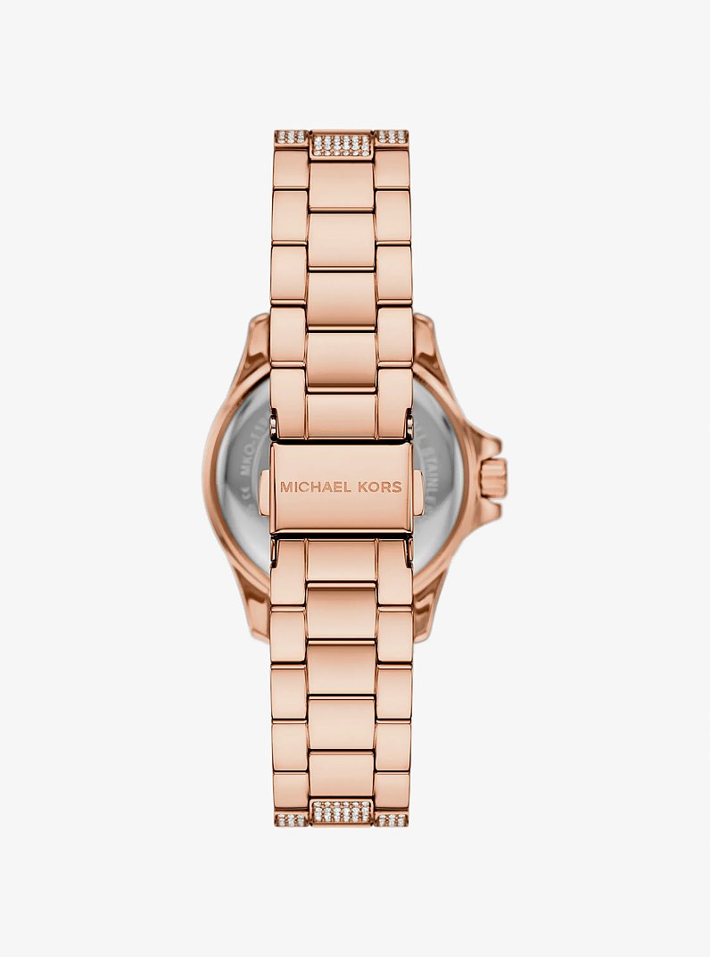 Mini Everest Pav&eacute; Rose Gold-Tone Watch in ROSE GOLD | Michael Kors
