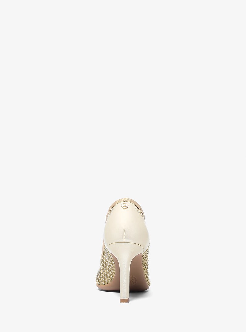 Willa Embellished Mesh Pump in PALE GOLD | Michael Kors