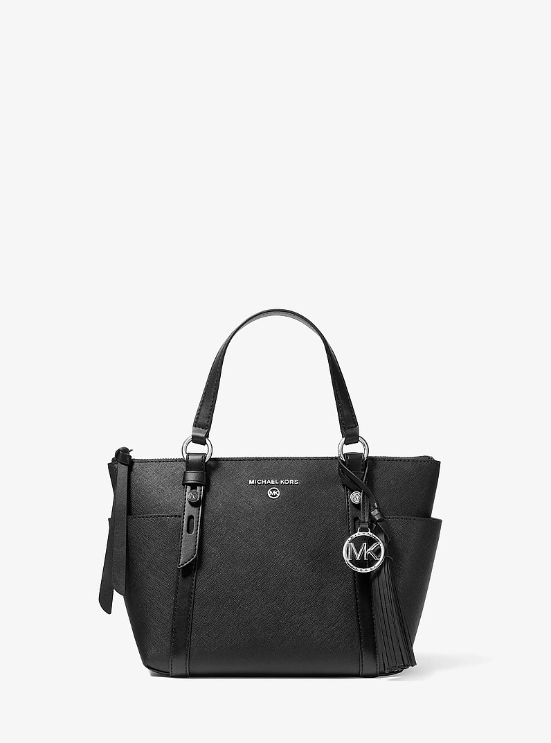 Mała torba tote na zamek Sullivan ze sk&oacute;ry saffiano in CZARNY | Michael Kors