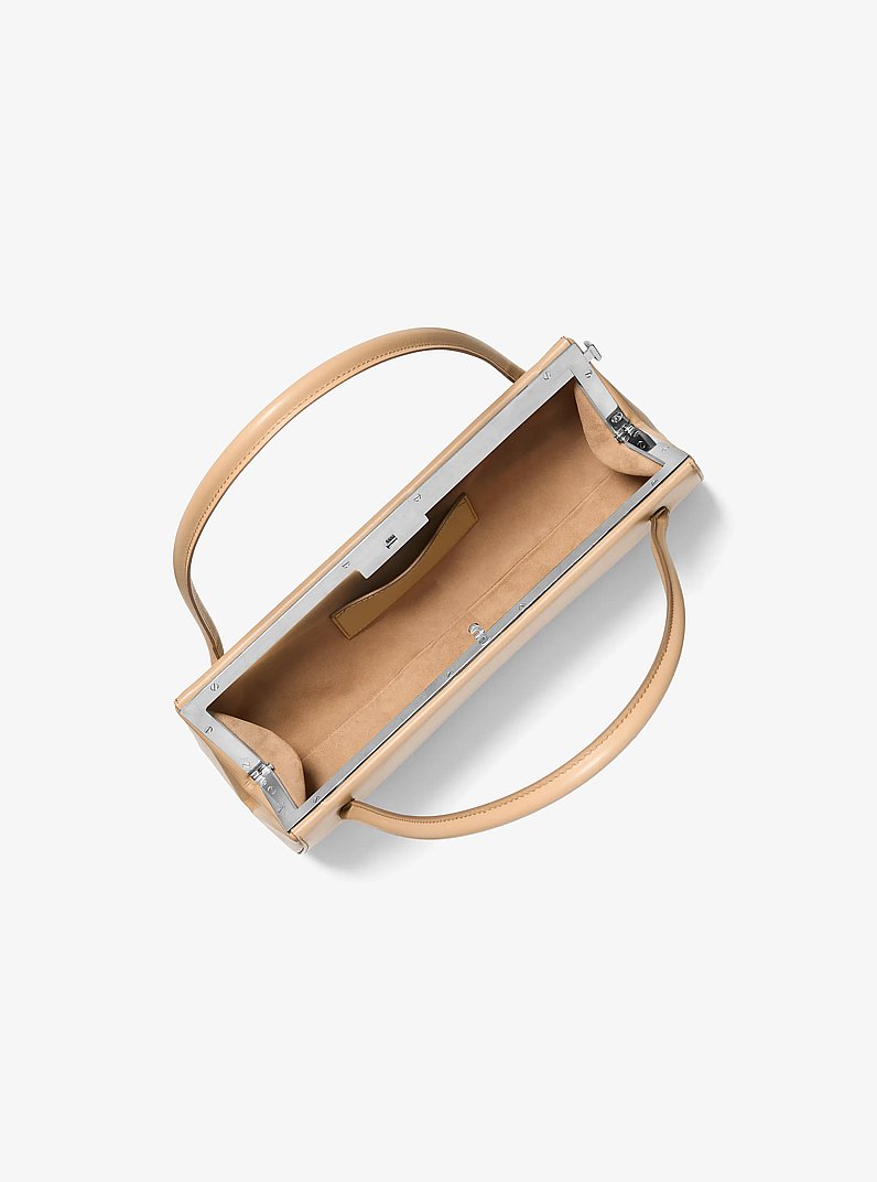 Anna Slim Leather Frame Bag in FAWN | Michael Kors