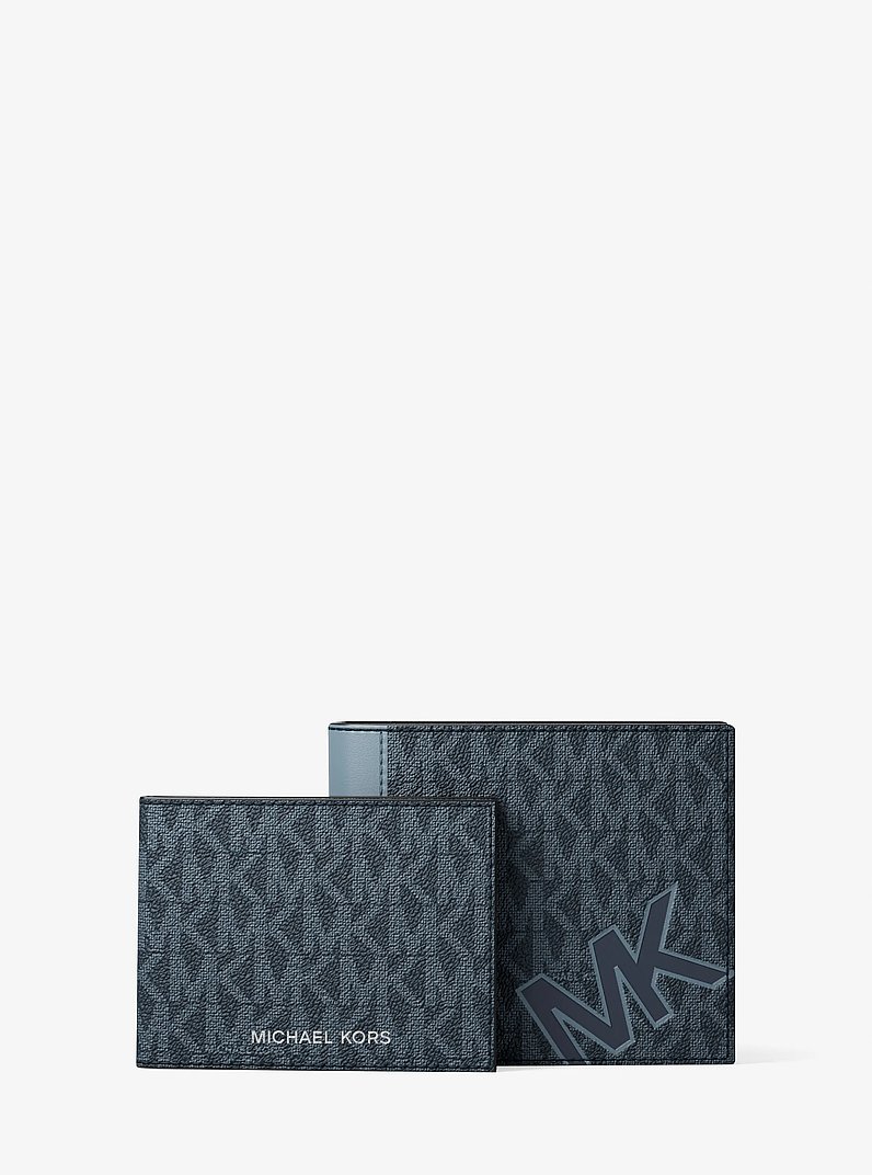 Portefeuille Cooper avec rabat et &agrave; logo Signature in BLEUET | Michael Kors