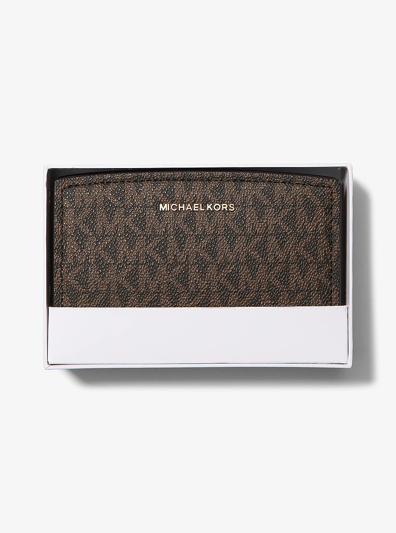 Bryant Medium Signature Logo Wallet in BRN/ACORN | Michael Kors