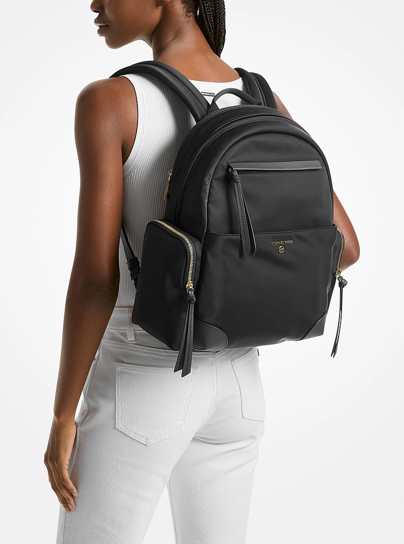 Prescott Large Nylon Gabardine Backpack in BLACK | Michael Kors
