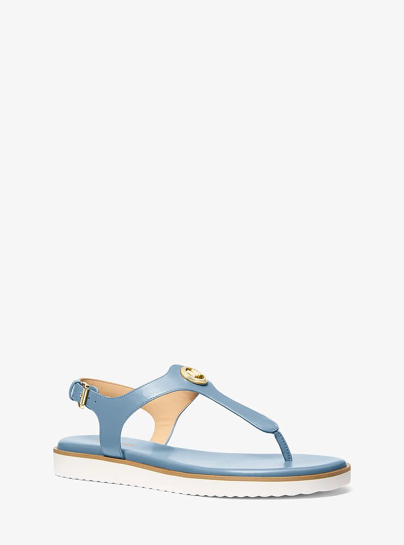 Val Leather Thong Sandal in CHAMBRAY | Michael Kors