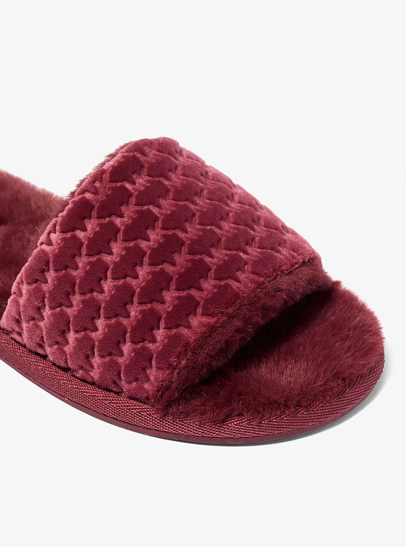 Sandale &agrave; enfiler Alexis en velours &agrave; logo grav&eacute; in BORDEAUX | Michael Kors