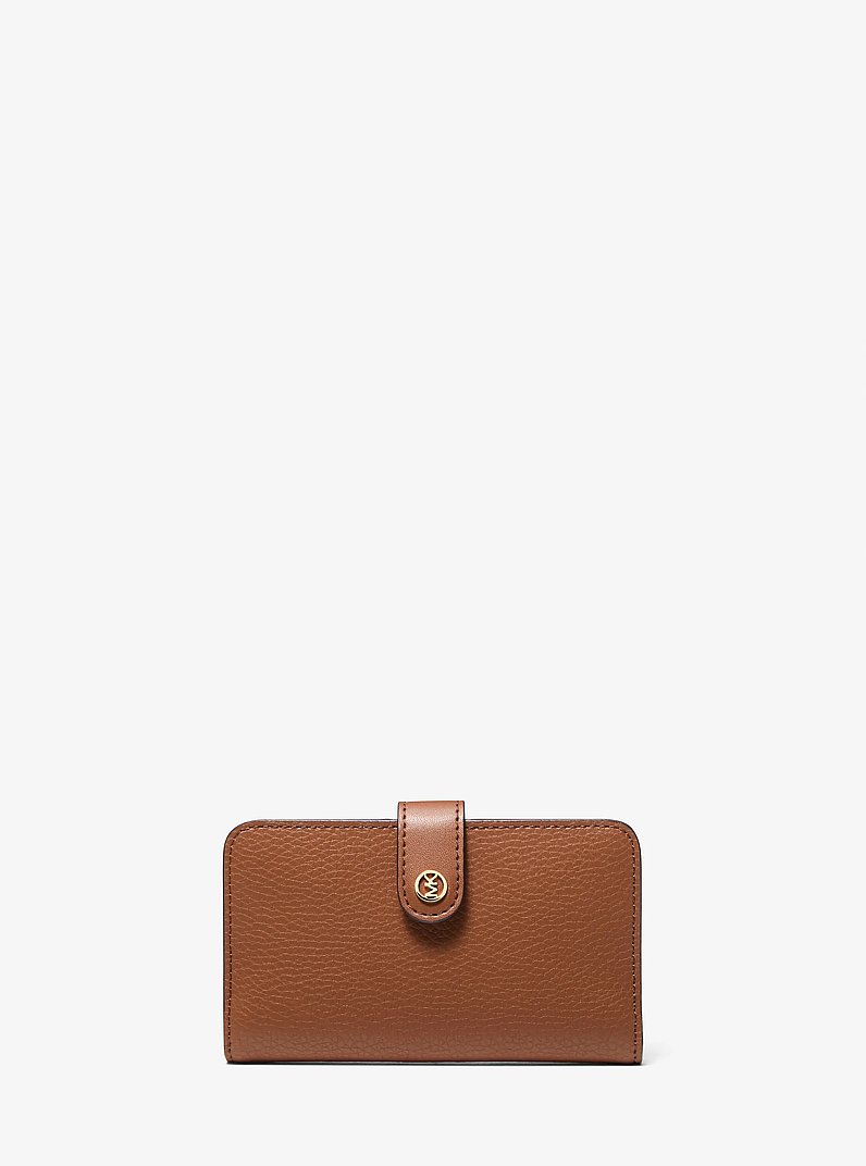 Jet Set Travel Medium Pebbled Leather Billfold Wallet in LUGGAGE | Michael Kors