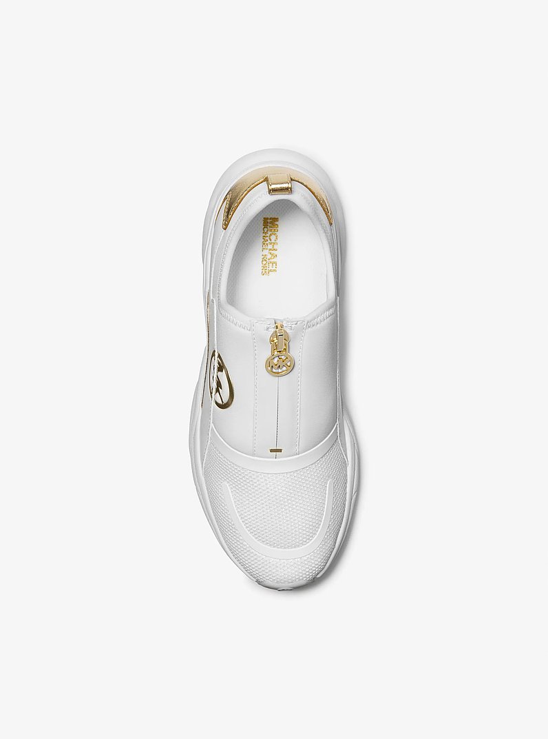 Sami Scuba and Mesh Zip-Up Trainer in OPTIC WHITE | Michael Kors