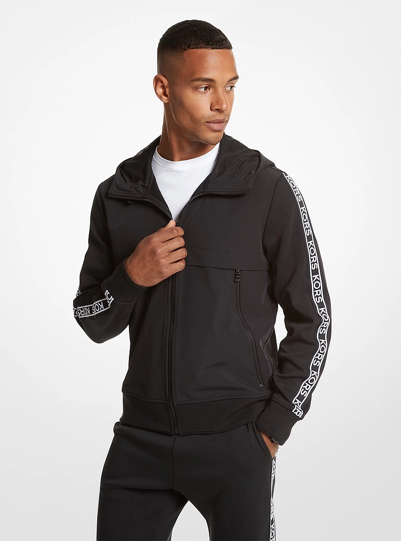 Sudadera de mezcla de algod&oacute;n con capucha, cremallera y logotipo in NEGRO | Michael Kors