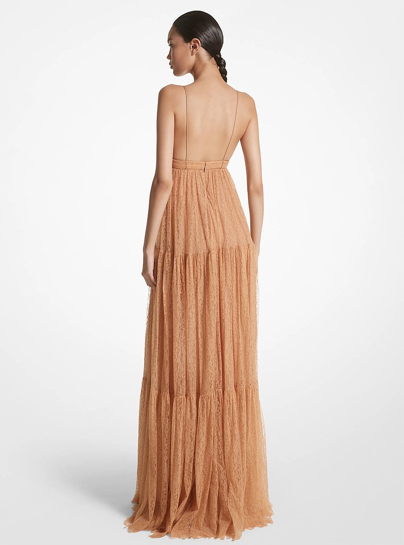 Chantilly Lace Slip Gown in SUNTAN | Michael Kors