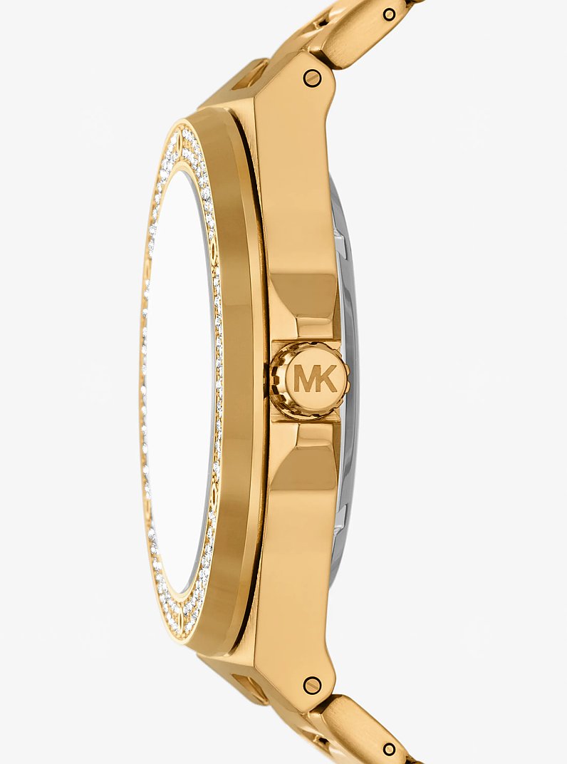 Montre surdimensionn&eacute;e Lennox de ton or &agrave; pav&eacute; in OR | Michael Kors
