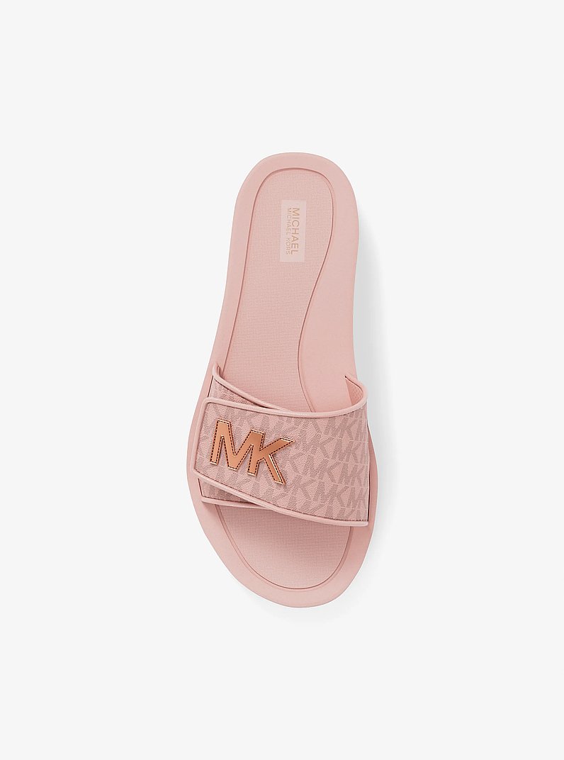 Palmer Signature Logo Slide Sandal in POWDER BLUSH | Michael Kors