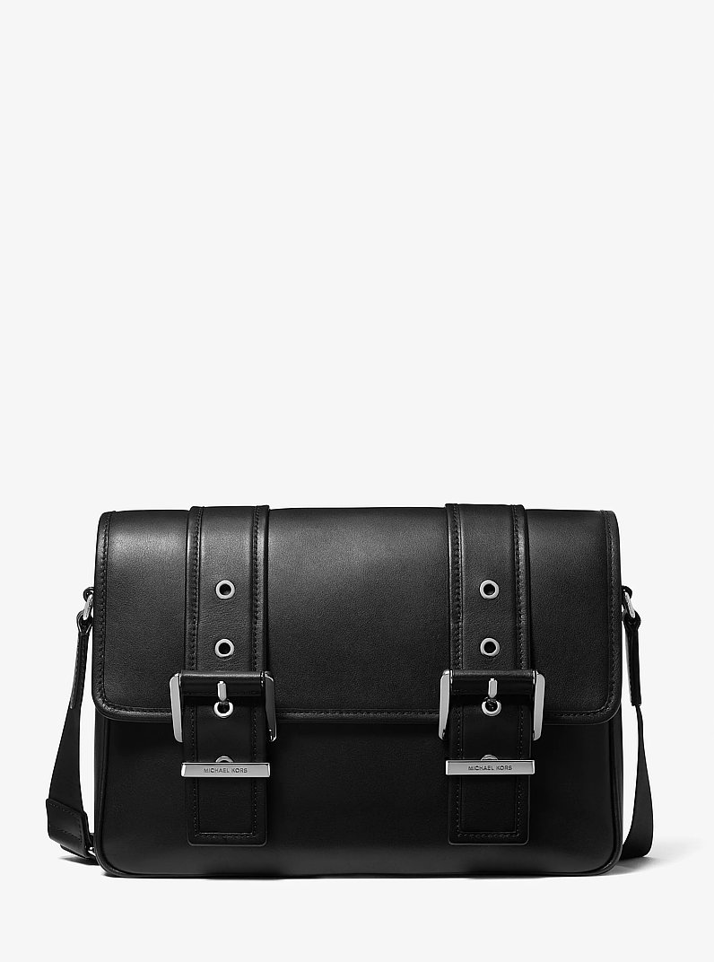 Colby Leather Messenger Bag in BLACK | Michael Kors