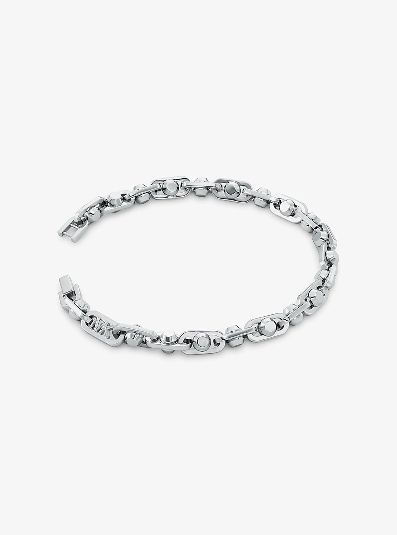 Astor Link Large Precious Metal-Plated Brass Bracelet in SILVER | Michael Kors