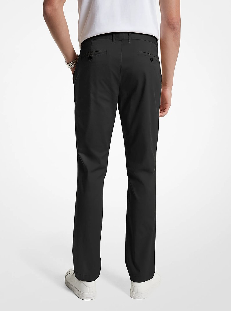 Slim-Fit Cotton Blend Chino Pants in BLACK | Michael Kors