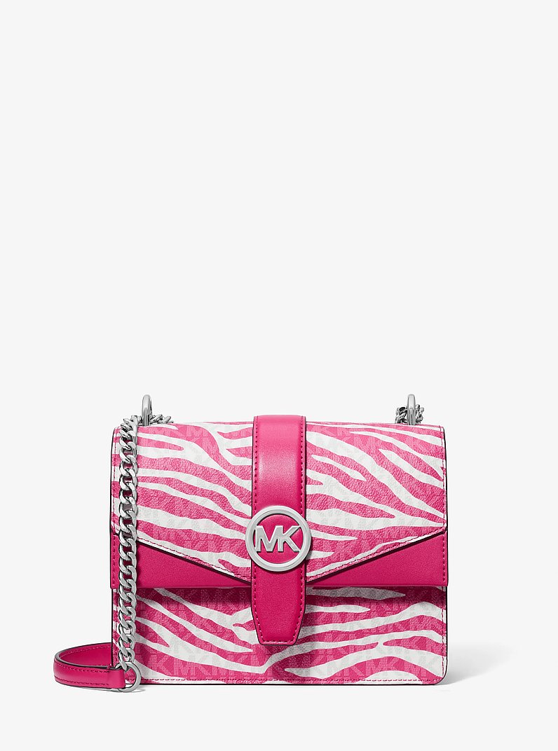 Greenwich Small Animal Print Logo Crossbody Bag in DRAGONFRUIT