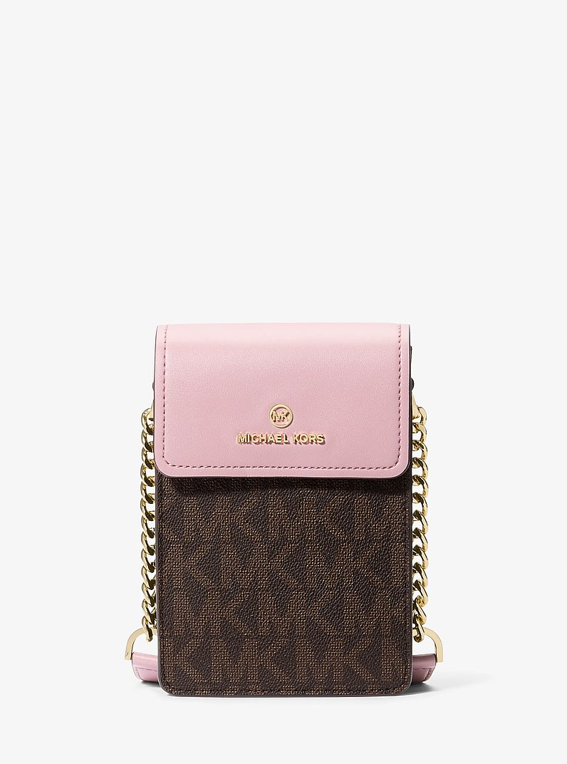 Jet Set Charm Small Signature Logo Smartphone Crossbody Bag in ROYAL PINK | Michael Kors
