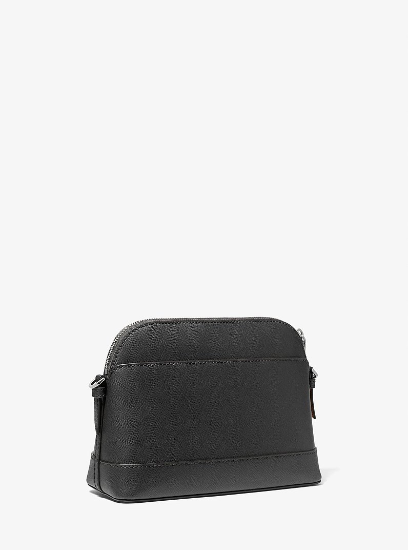 Grand sac &agrave; bandouli&egrave;re de forme arrondie en cuir Saffiano in NOIR | Michael Kors