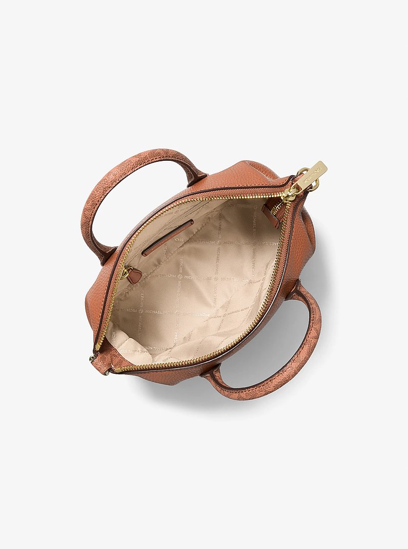 Borsa a mano Hyde piccola con finitura martellata e logo in CUOIO | Michael Kors